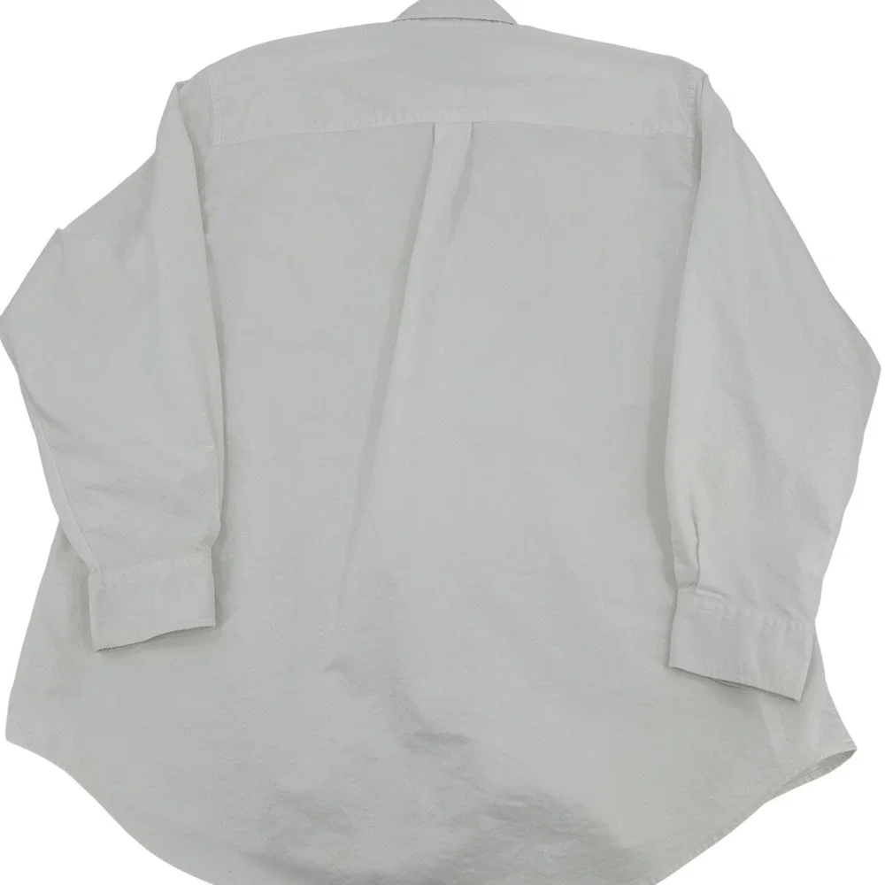 Abercrombie & Fitch Mens Button Down Shirt 16L White Thrashed Vintage Grunge - Picture 4 of 10